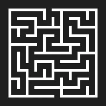 Maze Game background. Labyrinth with Entry and Exit. Illustrazione stock