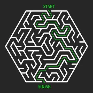 Maze Game background. Labyrinth with Entry and Exit. Stockillustratie