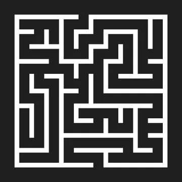 Maze Game background. Labyrinth with Entry and Exit. Illustrazione stock