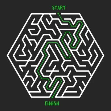 Maze Game background. Labyrinth with Entry and Exit. Illustrazione stock