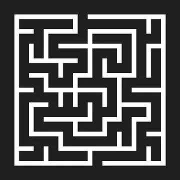 Maze Game background. Labyrinth with Entry and Exit. Illustrazione stock
