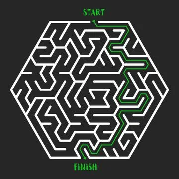 Maze Game background. Labyrinth with Entry and Exit. Stockillustratie