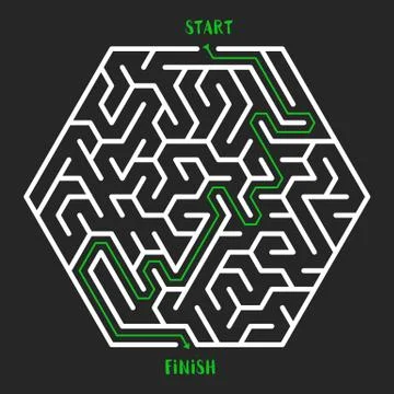 Maze Game background. Labyrinth with Entry and Exit. Illustrazione stock