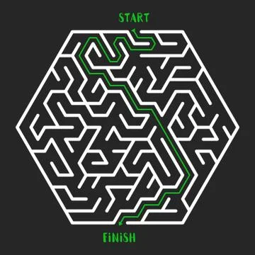 Maze Game background. Labyrinth with Entry and Exit. Illustrazione stock