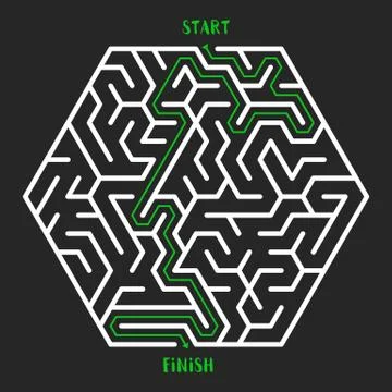 Maze Game background. Labyrinth with Entry and Exit. Stockillustratie