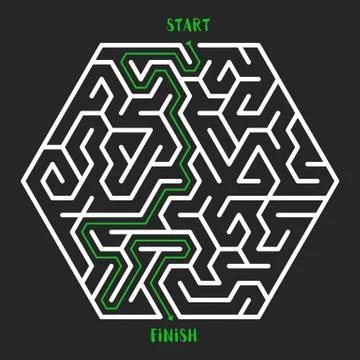 Maze Game background. Labyrinth with Entry and Exit. Illustrazione stock