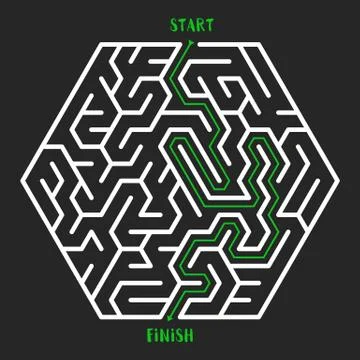 Maze Game background. Labyrinth with Entry and Exit. 스톡 일러스트