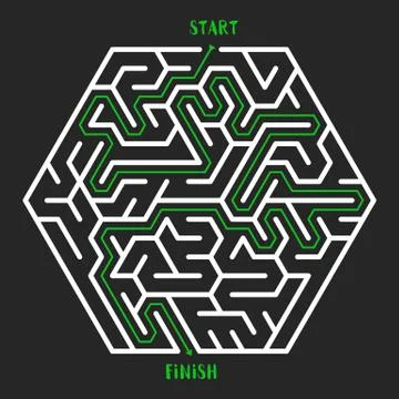 Maze Game background. Labyrinth with Entry and Exit. Stockillustratie
