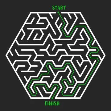 Maze Game background. Labyrinth with Entry and Exit. 스톡 일러스트
