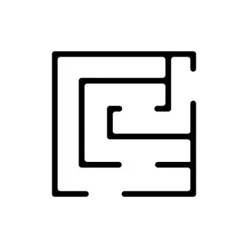 Maze game icon vector outline illustration 스톡 일러스트