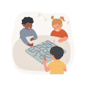 Maze game isolated cartoon vector illustration. 스톡 일러스트