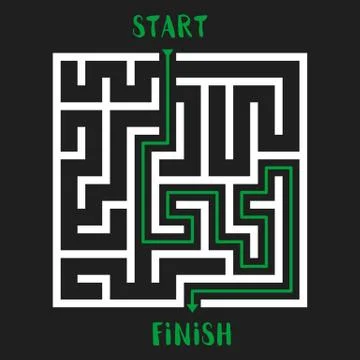 Maze Game Logo. Labyrinth with Entry and Exit. Stockillustratie