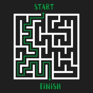 Maze Game Logo. Labyrinth with Entry and Exit. Stockillustratie