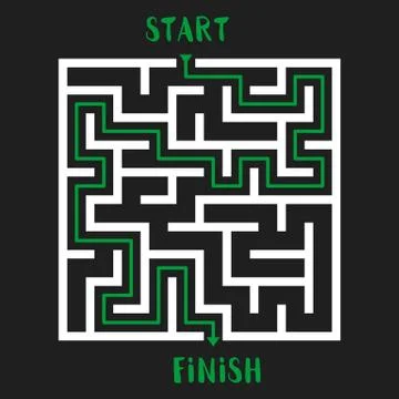 Maze Game Logo. Labyrinth with Entry and Exit. Stockillustratie