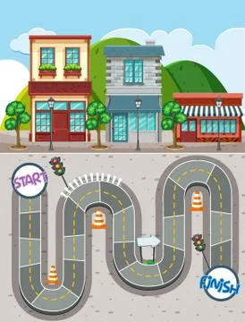 A maze game template Ilustración de archivo