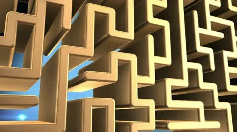 Maze gold spinning SPLIT1 Stock Footage 12211837