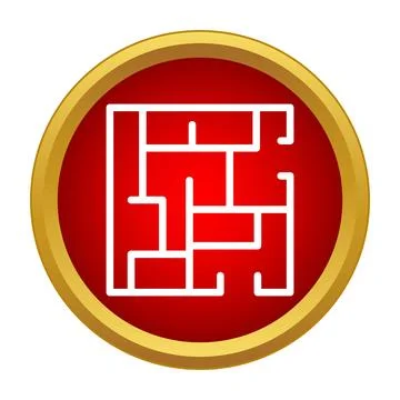 Maze icon illustrating complex problem solving and strategy 스톡 일러스트