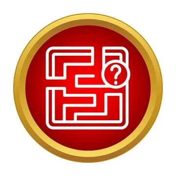 Maze icon with question mark for problem solving Stock Illustration