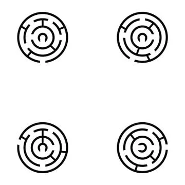Maze icon set Illustrazione stock
