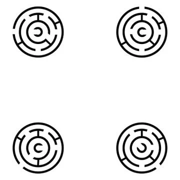 Maze icon set Stock Illustration