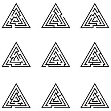 Maze icon set Stock Illustration
