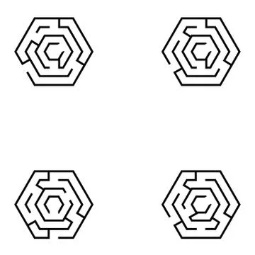 Maze icon set Stock Illustration