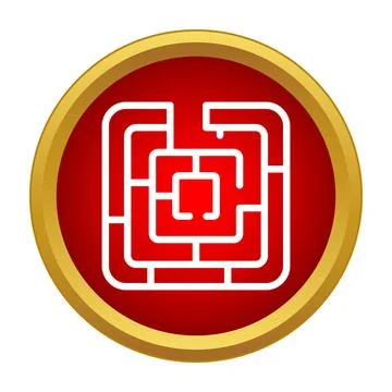 Maze icon symbolizing problem solving and challenge Stock Illustration
