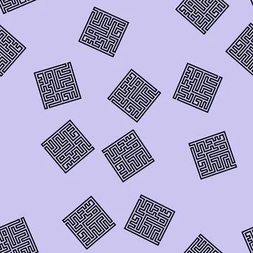 Maze labyrinth ancient greece line seamless pattern Ilustración de archivo