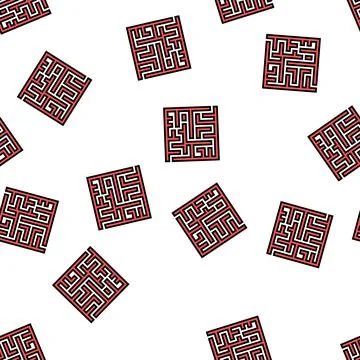 Maze labyrinth ancient greece vector seamless pattern Stock Illustration