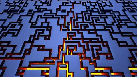 Maze labyrinth background problem and solution business strategy success diff Illustrazione stock
