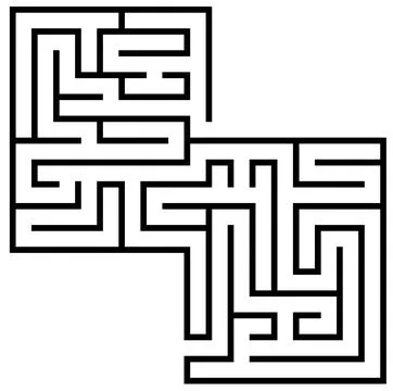 Maze Labyrinth With Entry And Exit Stock Illustration