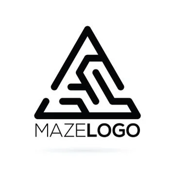 Maze labyrinth logo template. vector illustration Illustrazione stock
