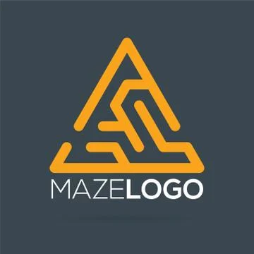 Maze labyrinth logo template. vector illustration Stockillustratie