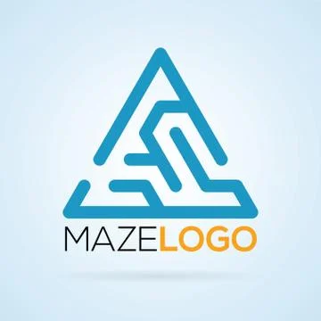 Maze labyrinth logo template. vector illustration Stock Illustration
