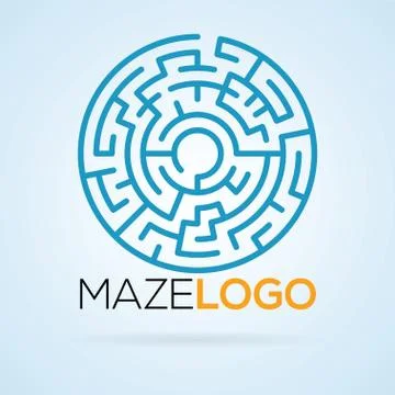 Maze labyrinth logo template. vector illustration Illustrazione stock
