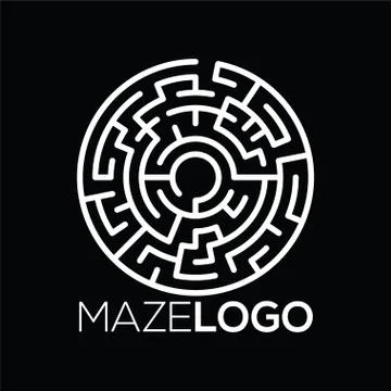 Maze labyrinth logo template. vector illustration Stockillustratie