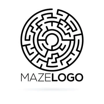 Maze labyrinth logo template. vector illustration 스톡 일러스트