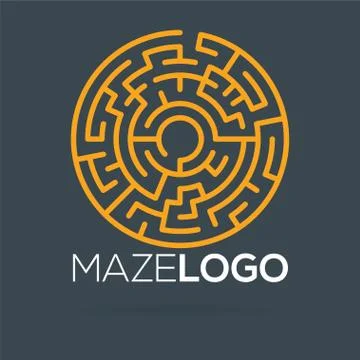Maze labyrinth logo template. vector illustration Stockillustratie
