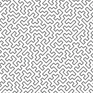Maze Line Art Seamless Pattern Stock Illustration