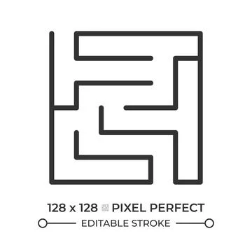 Maze line icon Stock Illustration