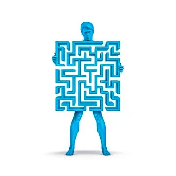 Maze man blue Illustrazione stock