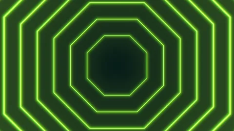 Maze-like neon pattern green and yellow lines in hexagonal arrangement Stock-Footage 303539159