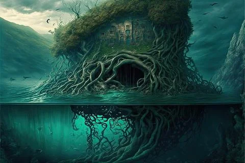 A Maze In The Ocean Stock Illustration