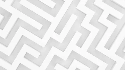 Maze or Labyrinth, white abstract geometric modern background Stock Illustration