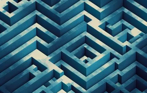Maze Pattern Abstract Background With Labyrinth Stock Illustration