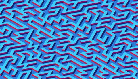 Maze pattern abstract background with vibrant labyrinth for poster or wallpap Stockillustratie
