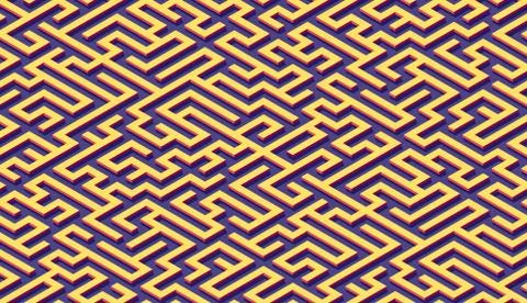 Maze pattern abstract background with vibrant labyrinth for poster or wallpap Stock Illustration