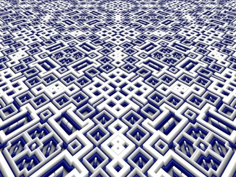 Maze pattern perspective image Stock Illustration