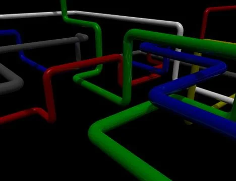Maze of pipes Stock Illustration