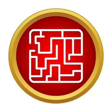 Maze puzzle challenge icon finding solution concept 스톡 일러스트